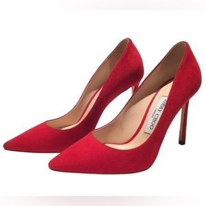 Jimmy Choo London Red Suede Pumps 38